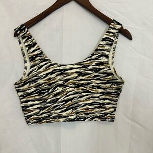 Vintage Women's Zebra Print Crop Top